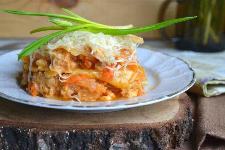 Лазанья из капусты с мясом - Горячие блюда на праздничный стол рецепты