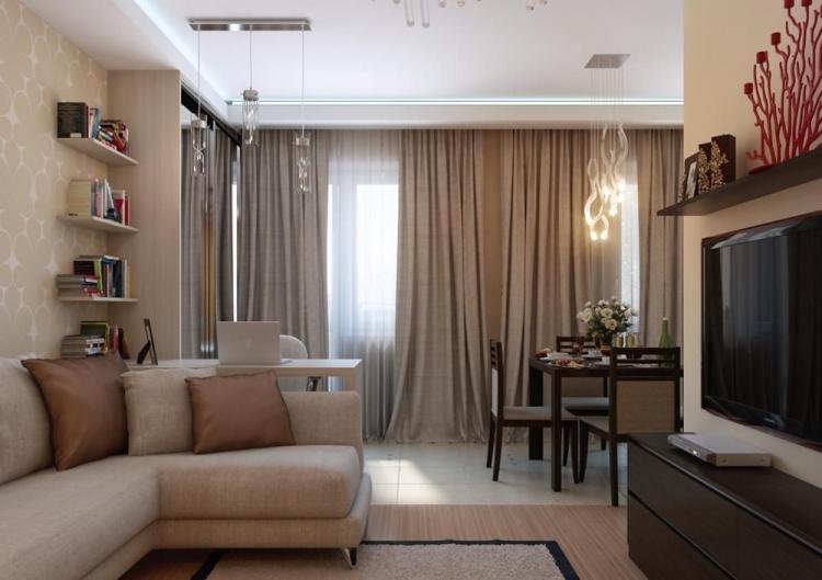 Зонирование - Дизайн гостиной в хрущевке