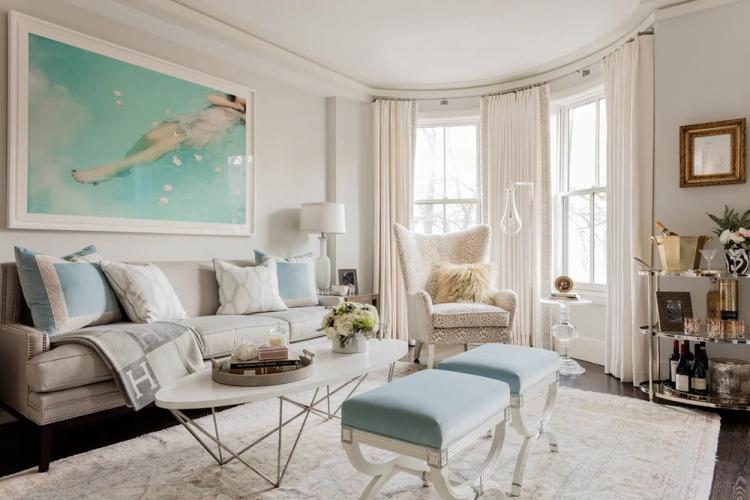 Пастельная гостиная в хрущевке - Дизайн интерьера