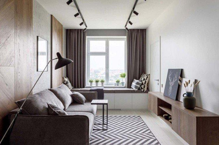 Светлая гостиная в современном стиле - дизайн интерьера фото