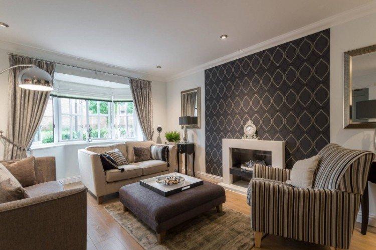 Гостиная с камином в современном стиле - дизайн интерьера фото