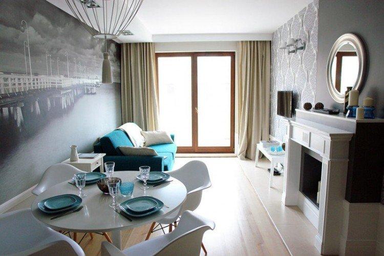 Гостиная с камином в современном стиле - дизайн интерьера фото