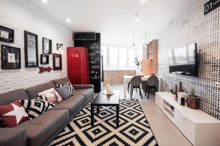 Обои для гостиной в современном стиле - дизайн интерьера фото