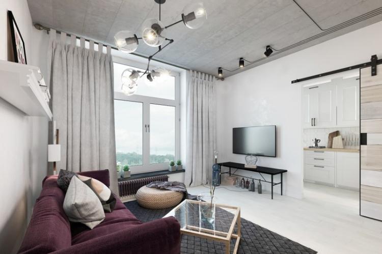 Дизайн интерьера гостиной в стиле минимализм - фото 