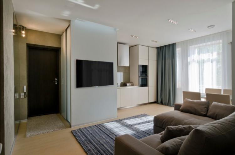 Дизайн интерьера гостиной в стиле минимализм - фото 