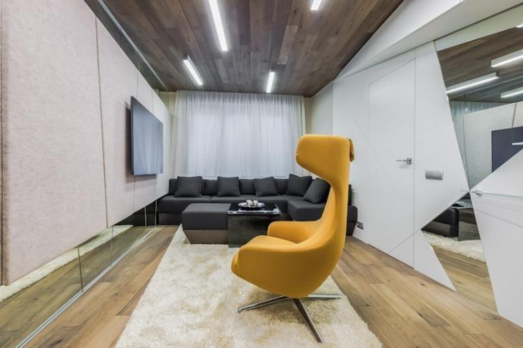 Дизайн интерьера гостиной в стиле минимализм - фото 