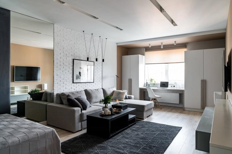 Дизайн интерьера гостиной в стиле минимализм - фото 