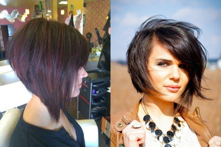 Градуированное каре с асимметрией на средние волосы