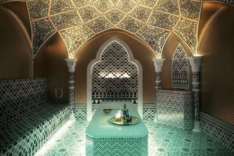 Интерьер бани в этническом стиле