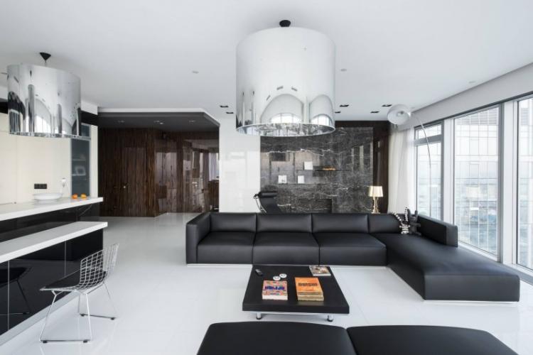 Интерьер квартиры в «Башне Петербург», Москва-Сити