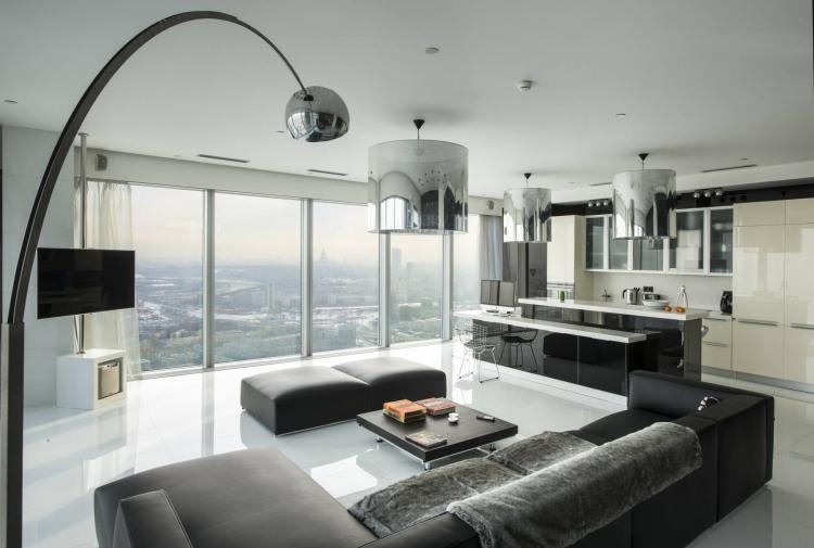 Интерьер квартиры в «Башне Петербург», Москва-Сити