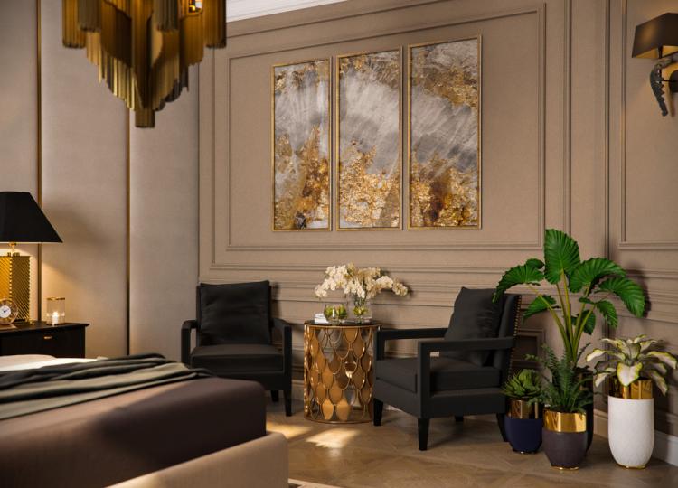 Интерьер спальни в стиле ар-деко