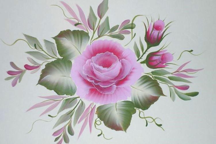 Как нарисовать розу за минуту одним мазком