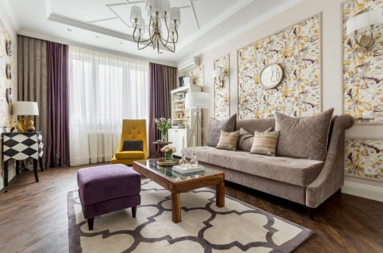 Как подобрать обои к мебели в гостиной