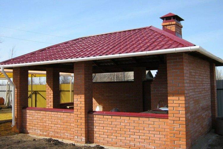 Беседка из кирпича своими руками
