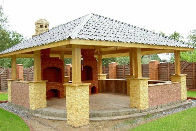Беседка с мангалом своими руками