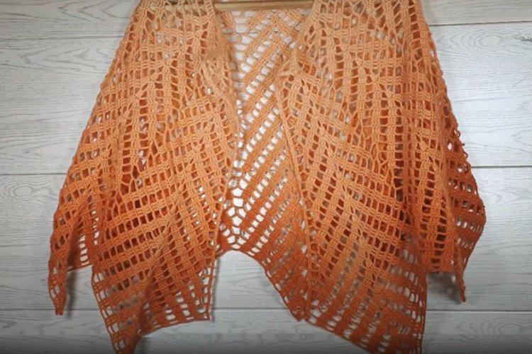 Полукруглая шаль клиньями - Как связать шаль крючком