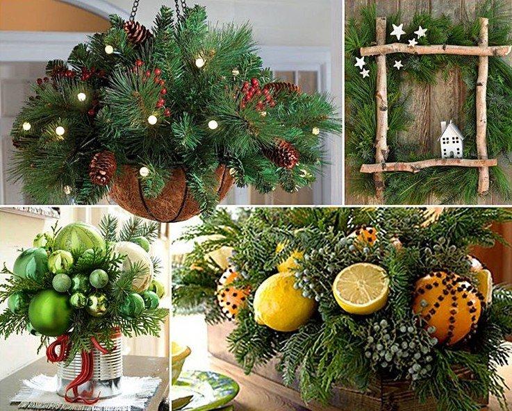 Еловые ветки в декоре - Как украсить квартиру на Новый год