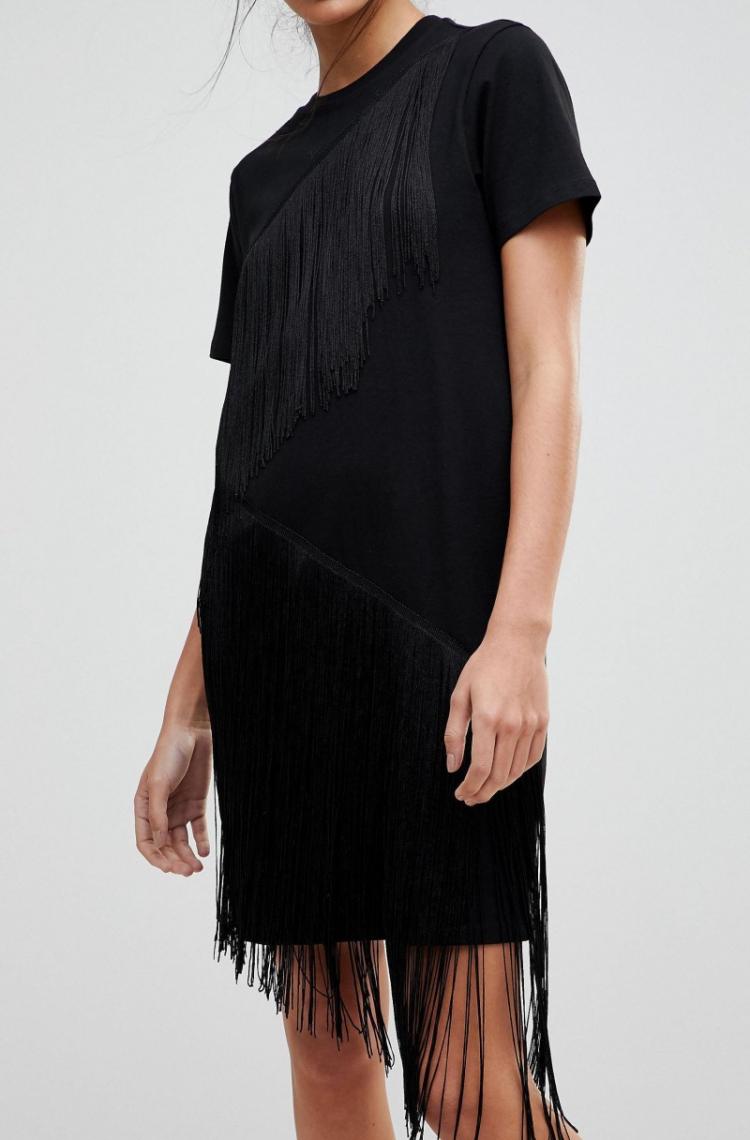 Деликатная бахрома - Как украсить платье своими руками