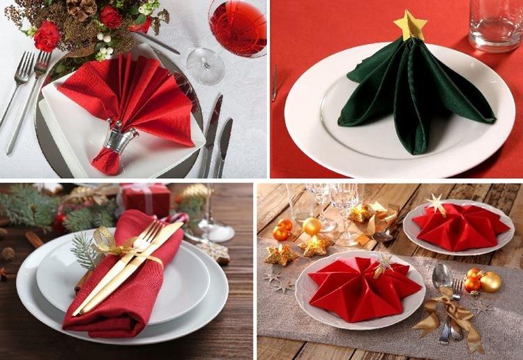 Оформление салфеток - Как украсить стол на Новый год 2021