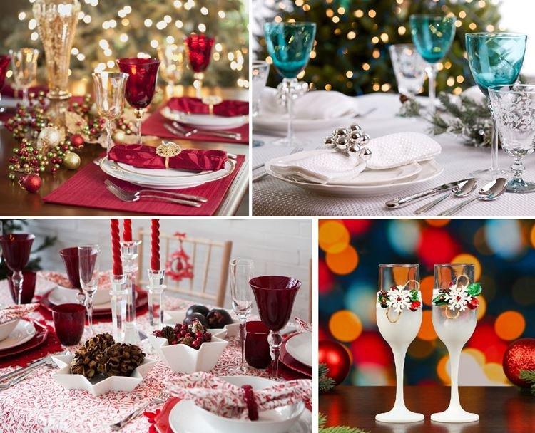 Красивые бокалы - Как украсить стол на Новый год 2021