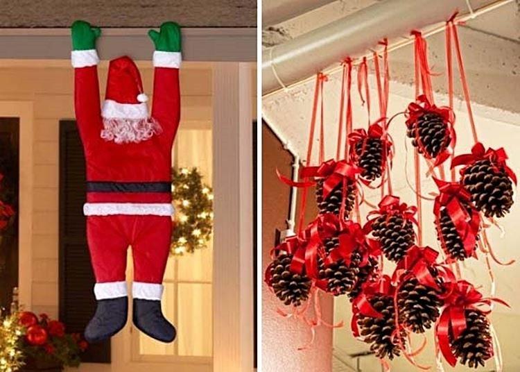 Как украсить входную дверь на Новый год - фото и идеи