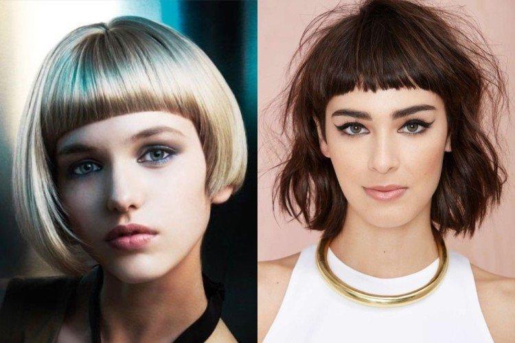 Каре с короткой челкой на средние волосы