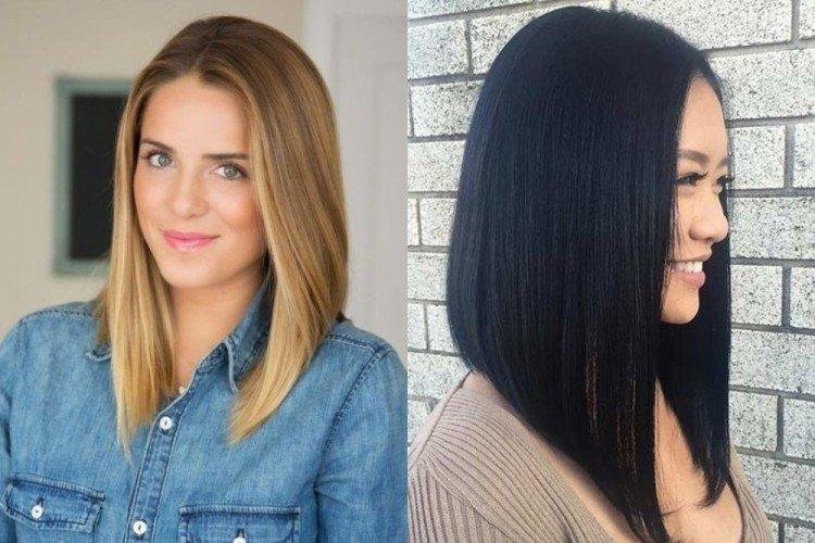 Каре с удлинением на средние волосы