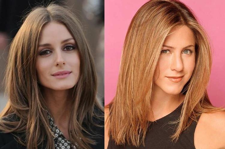 Плавный каскад на средние волосы без челки