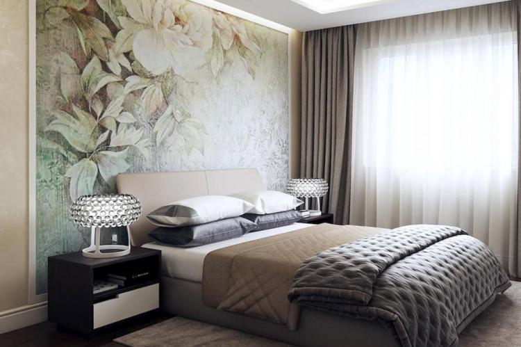 Настенные панно и ниши - Комбинирование обоев в спальне