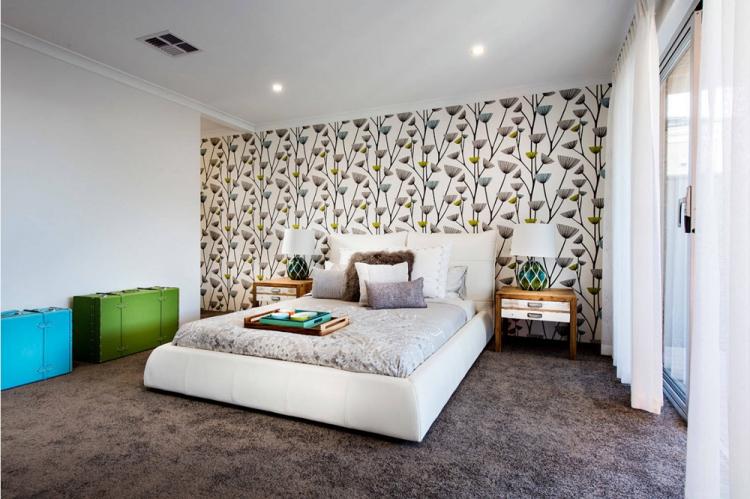 Акцентная стена в спальне - Комбинирование обоев в спальне