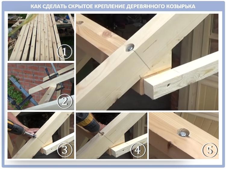 Способы крепления - Козырек над крыльцом своими руками