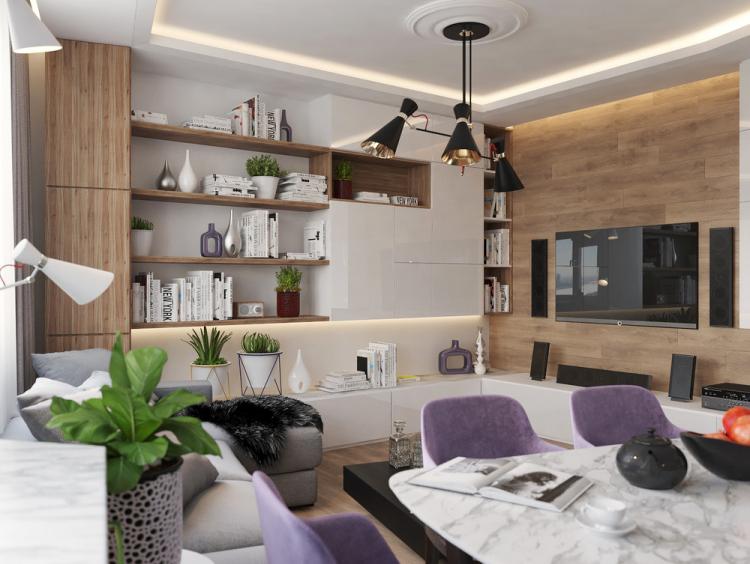 Кухня-гостиная «Achromatic & Color» - дизайн интерьера