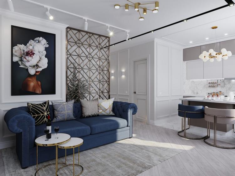 Кухня-гостиная «Elegant gold»