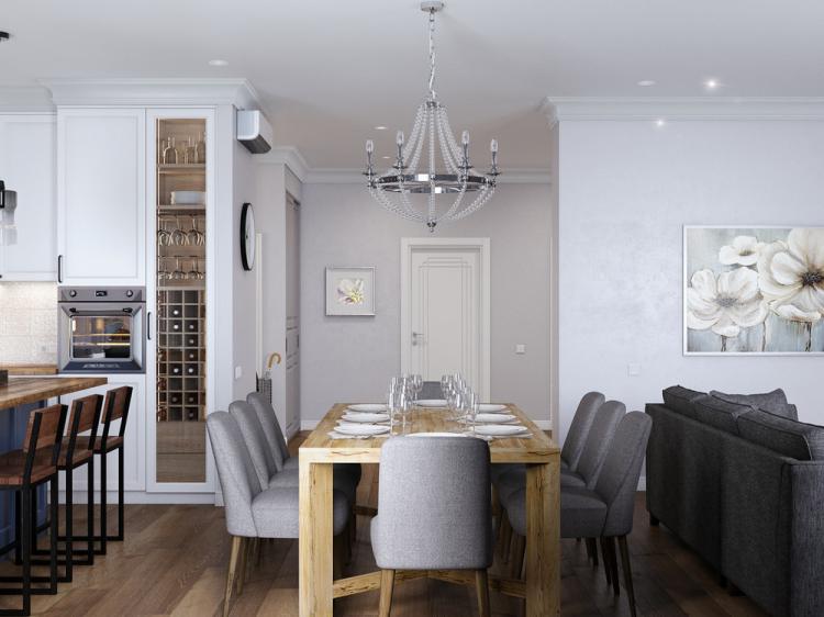 Кухня-гостиная «Красота в простоте» - дизайн интерьера