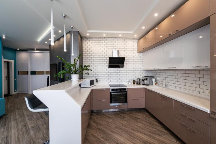 Кухня-гостиная «Turquoise Breeze» - дизайн интерьера