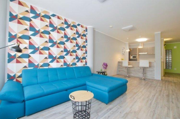 Дизайн потолка - Дизайн кухни-гостиной в современном стиле