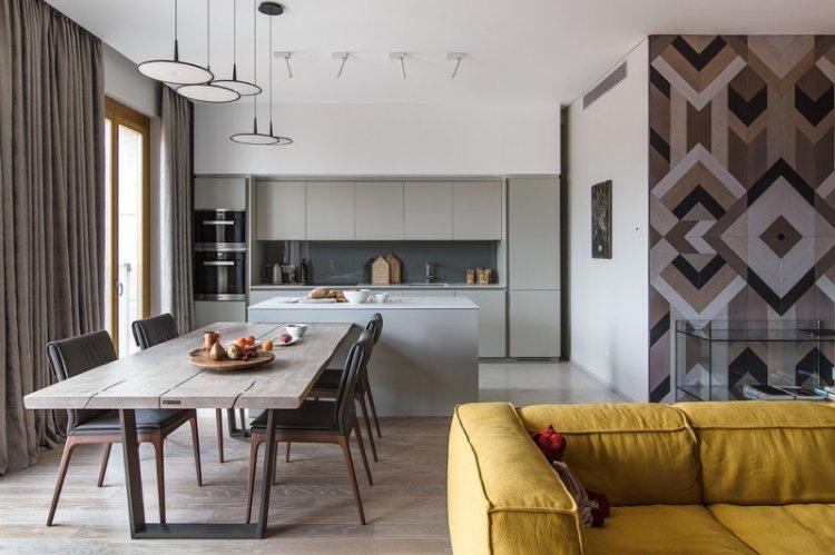 Дизайн кухни-гостиной в современном стиле - фото