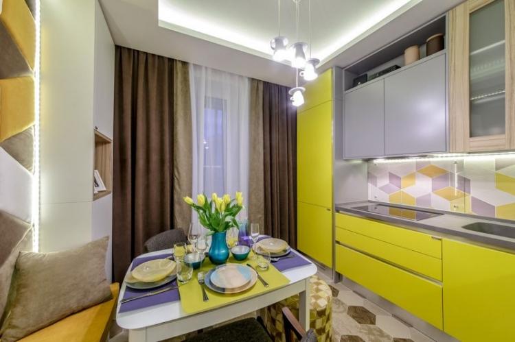 Шторы и текстиль - Дизайн кухни в стиле модерн