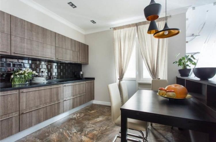 Отделка пола - Дизайн кухни в стиле модерн