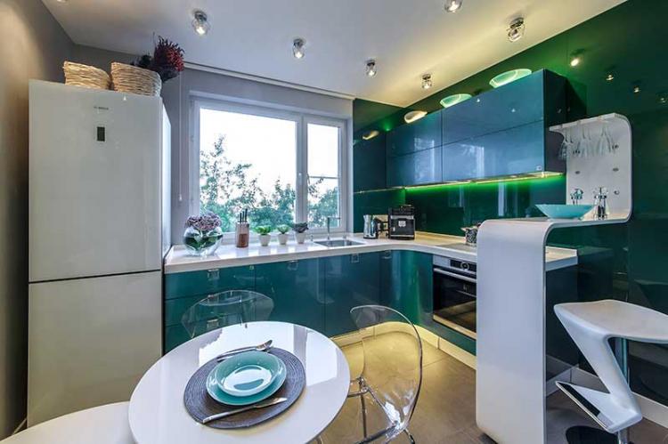 Угловая кухня в стиле модерн - Дизайн интерьера