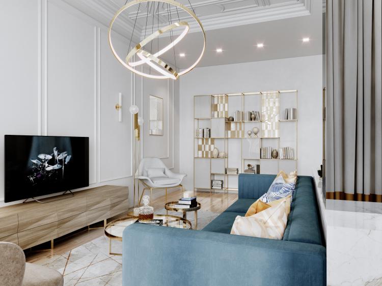 Дизайн квартиры «Мерцание моря», ЖК Скай Форт