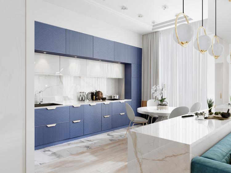 Дизайн квартиры «Мерцание моря», ЖК Скай Форт