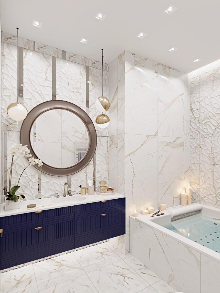 Дизайн квартиры «Мерцание моря», ЖК Скай Форт