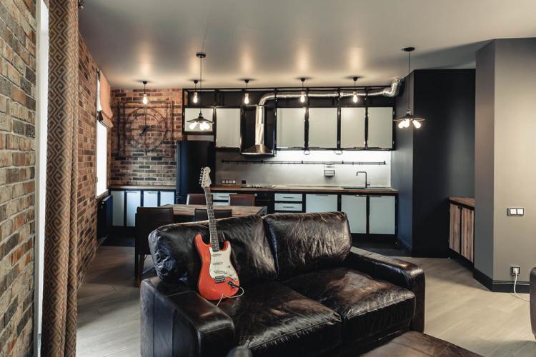 Квартира в стиле лофт, 78 кв.м. - дизайн интерьера