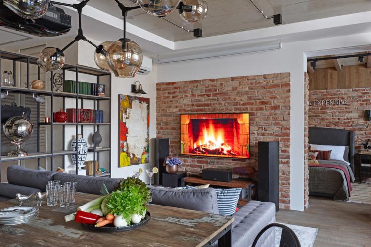 Квартира в стиле лофт, Мельниково - дизайн интерьера