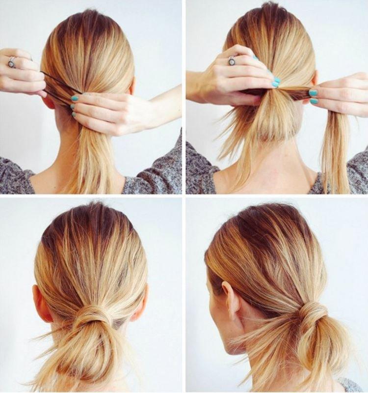 Бублик из волос - Легкие прически на каждый день