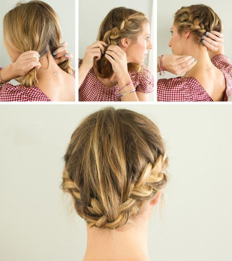 Коса по кругу - Легкие прически в школу самой себе за 5 минут