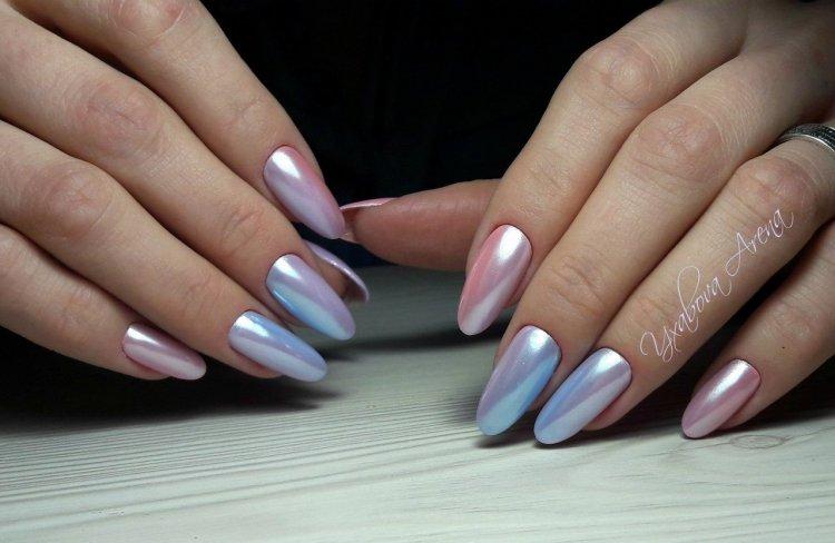 Летний маникюр 2020 с втиркой