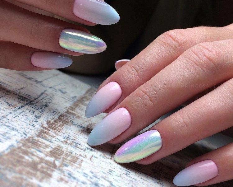 Летний маникюр 2020 с втиркой